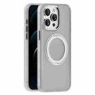 For iPhone 12 Pro Max Skin Feel Frosted MagSafe Magnetic Holder Phone Case(Light Grey) - 1