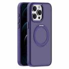 For iPhone 12 Pro Max Skin Feel Frosted MagSafe Magnetic Holder Phone Case(Purple) - 1