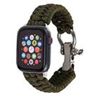 For Apple Watch Series 8&7 41mm / SE 2&6&SE&5&4 40mm / 3&2&1 38mm Umbrella Cord Nylon Braided Watch Band(Green) - 1