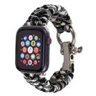 For Apple Watch Series 8&7 41mm / SE 2&6&SE&5&4 40mm / 3&2&1 38mm Umbrella Cord Nylon Braided Watch Band(Black White) - 1