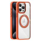 For iPhone 15 Pro Max Transparent MagSafe Magnetic Holder Phone Case(Orange) - 1