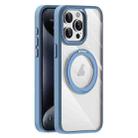 For iPhone 15 Pro Max Transparent MagSafe Magnetic Holder Phone Case(Light Blue) - 1