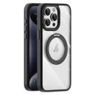 For iPhone 15 Pro Transparent MagSafe Magnetic Holder Phone Case(Black) - 1