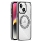 For iPhone 14 Plus Transparent MagSafe Magnetic Holder Phone Case(Light Grey) - 1