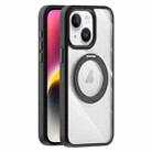 For iPhone 14 Plus Transparent MagSafe Magnetic Holder Phone Case(Black) - 1
