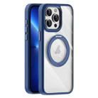 For iPhone 13 Pro Max Transparent MagSafe Magnetic Holder Phone Case(Dark Blue) - 1