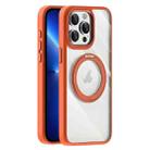 For iPhone 13 Pro Transparent MagSafe Magnetic Holder Phone Case(Orange) - 1