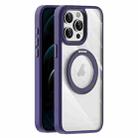 For iPhone 12 Pro Max Transparent MagSafe Magnetic Holder Phone Case(Purple) - 1