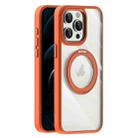 For iPhone 12 Pro Max Transparent MagSafe Magnetic Holder Phone Case(Orange) - 1