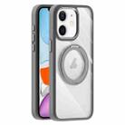 For iPhone 11 Transparent MagSafe Magnetic Holder Phone Case(Light Grey) - 1