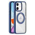 For iPhone 11 Transparent MagSafe Magnetic Holder Phone Case(Dark Blue) - 1