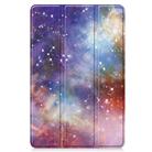 For Lenovo Tab 10.1 / K10 2nd / S10 Custer Painted 3-Fold Holder Leather Smart Tablet Case(Starry Way Nebula) - 2