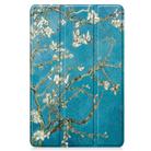 For Lenovo Tab 10.1 / K10 2nd / S10 Custer Painted 3-Fold Holder Leather Smart Tablet Case(Apricot Blossom) - 2