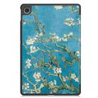 For Lenovo Tab 10.1 / K10 2nd / S10 Custer Painted 3-Fold Holder Leather Smart Tablet Case(Apricot Blossom) - 3