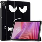 For Lenovo Tab 10.1 / K10 2nd / S10 Custer Painted 3-Fold Holder Leather Smart Tablet Case(Big Eye) - 1