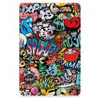 For Lenovo Tab 10.1 / K10 2nd / S10 Custer Painted 3-Fold Holder Leather Smart Tablet Case(Graffiti) - 2