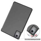 For Lenovo Tab K11 Plus Custer Texture 3-Fold Holder Leather Smart Tablet Case(Gray) - 3