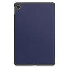 For Lenovo Tab 10.1 / K10 2nd / S10 Custer Texture 3-Fold Holder Leather Smart Tablet Case(Dark Blue) - 3