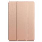 For Lenovo Tab 10.1 / K10 2nd / S10 Custer Texture 3-Fold Holder Leather Smart Tablet Case(Rose Gold) - 2