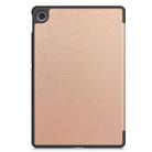 For Lenovo Tab 10.1 / K10 2nd / S10 Custer Texture 3-Fold Holder Leather Smart Tablet Case(Rose Gold) - 3