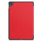 For Lenovo Tab 10.1 / K10 2nd / S10 Custer Texture 3-Fold Holder Leather Smart Tablet Case(Red) - 3