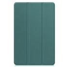 For Lenovo Tab 10.1 / K10 2nd / S10 Custer Texture 3-Fold Holder Leather Smart Tablet Case(Dark Green) - 2