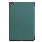 For Lenovo Tab 10.1 / K10 2nd / S10 Custer Texture 3-Fold Holder Leather Smart Tablet Case(Dark Green) - 3