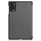 For Lenovo Legion Y700 2025 Custer Texture 3-Fold Holder Leather Smart Tablet Case(Gray) - 3