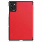 For Lenovo Legion Y700 2025 Custer Texture 3-Fold Holder Leather Smart Tablet Case(Red) - 3