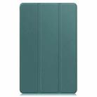 For Lenovo Legion Y700 2025 Custer Texture 3-Fold Holder Leather Smart Tablet Case(Dark Green) - 2