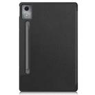 For Lenovo Idea Tab Pro Custer Texture 3-Fold Holder Leather Smart Tablet Case(Black) - 3