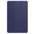 For Lenovo Idea Tab Pro Custer Texture 3-Fold Holder Leather Smart Tablet Case(Dark Blue) - 2