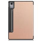 For Lenovo Idea Tab Pro Custer Texture 3-Fold Holder Leather Smart Tablet Case(Rose Gold) - 3