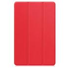 For Lenovo Idea Tab Pro Custer Texture 3-Fold Holder Leather Smart Tablet Case(Red) - 2