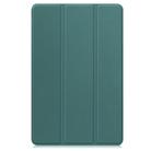 For Lenovo Idea Tab Pro Custer Texture 3-Fold Holder Leather Smart Tablet Case(Dark Green) - 2