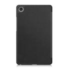 For Lenovo Tab One TB-305FU / Tab K9 Custer Texture 3-Fold Holder Leather Smart Tablet Case(Black) - 3