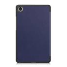 For Lenovo Tab One TB-305FU / Tab K9 Custer Texture 3-Fold Holder Leather Smart Tablet Case(Dark Blue) - 3