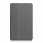 For Lenovo Tab One TB-305FU / Tab K9 Custer Texture 3-Fold Holder Leather Smart Tablet Case(Gray) - 2