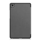 For Lenovo Tab One TB-305FU / Tab K9 Custer Texture 3-Fold Holder Leather Smart Tablet Case(Gray) - 3