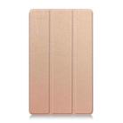 For Lenovo Tab One TB-305FU / Tab K9 Custer Texture 3-Fold Holder Leather Smart Tablet Case(Rose Gold) - 2