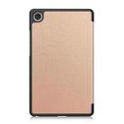 For Lenovo Tab One TB-305FU / Tab K9 Custer Texture 3-Fold Holder Leather Smart Tablet Case(Rose Gold) - 3
