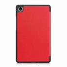 For Lenovo Tab One TB-305FU / Tab K9 Custer Texture 3-Fold Holder Leather Smart Tablet Case(Red) - 3