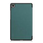 For Lenovo Tab One TB-305FU / Tab K9 Custer Texture 3-Fold Holder Leather Smart Tablet Case(Dark Green) - 2