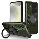 For Samsung Galaxy S24 5G Rotating Magnetic Holder Phone Case(Dark Green) - 1