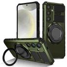 For Samsung Galaxy S24+ 5G Rotating Magnetic Holder Phone Case(Dark Green) - 1