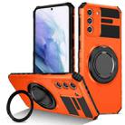 For Samsung Galaxy S21 5G Rotating Magnetic Holder Phone Case(Orange) - 1