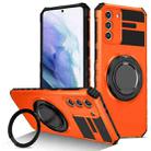 For Samsung Galaxy S21+ 5G Rotating Magnetic Holder Phone Case(Orange) - 1