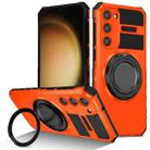 For Samsung Galaxy S23 5G Rotating Magnetic Holder Phone Case(Orange) - 1