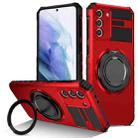 For Samsung Galaxy S21 FE 5G Rotating Magnetic Holder Phone Case(Red) - 1