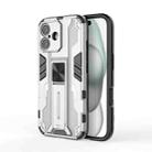 For iPhone 16 Supersonic PC + TPU Holder Phone Case(White) - 1